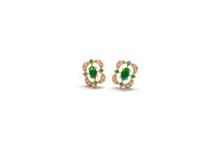 <b>Emerald</b> Cubic Zirconia 925 Sterling Silver <b>Stud</b> Handmade Gemstone Dainty Earrings For Women - Product Image 6