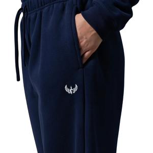Women's Navy Blue Oversized Sweatpants with Elastic Waist Relaxed Fit Soft Fleece Jogger Pants Casual Gym Workout Lounge Active - Product Image 6