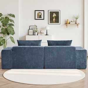 Divano Moderno Minimalista Stile Schneier con 2 Cuscini per Soggiorno, Appartamento o Ufficio - Disponibile in Blu - Product Image 3