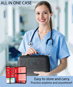 Kit Portátil de Práctica de Sutura Quirúrgica, Almohadilla de Silicona para Práctica de Sutura, Kit de Entrenamiento para Cierre de Heridas, Instrumentos Quirúrgicos para Estudiantes de Medicina - Product Image 6