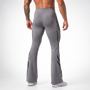 OEM Custom Men Yoga Wear Flare Leggings Low Waist Gym Workout <b>Pants</b> <b>Spandex</b> Polyester Men Street Style Legging Men Flare Tights - Product Image 3