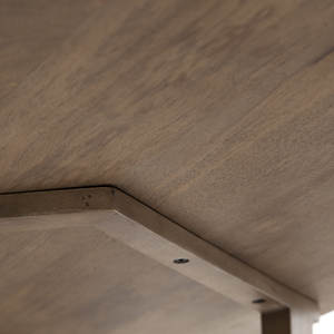 Premium Solid Indian Mango Wood Square Shape Medium Brown Finish Geometric Style Wooden <b>Folding</b> Base Home <b>Kitchen</b> Dining <b>Table</b> - Product Image 6