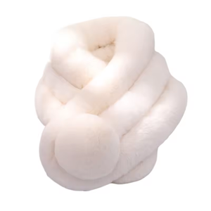 Women's Fox <b>Fur</b> Scarf Winter Warm Fluffy Solid <b>Shawl</b> - Product Image 5