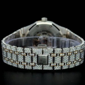 Montre Quartz Tendance Hip-Hop Bicolore Entièrement Sertie de Moissanite Diamant VVS1 Couleur D, Modèle Squelette 2026 - Product Image 2
