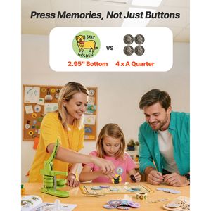 Mr. Panda Magic Book Button <b>Maker</b> Machine 2.95 in Plastic <b>Pin</b> <b>Maker</b> with 100pcs Button Parts Circle Cutter and Hex Wrenches - Product Image 2