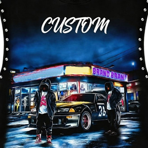 เสื้อกล้ามลายกราฟิกประดับเพชร Glory Custom ผ้าเจอร์ซีย์คอตตอน 100% เนื้อผ้านุ่ม สไตล์วินเทจใหม่ เสื้อยืดแขนกุดสำหรับใส่ได้ทั้งชายและหญิง - Product Image 4