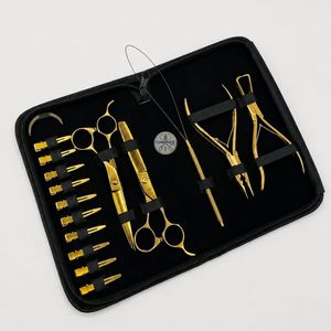 Hair Extension Tools Kit with Clips <b>Needles</b> Scissors and Tweezers Portable <b>Case</b> - Product Image 2