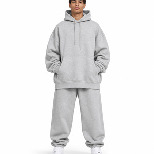 High Quality Casual Men's Winter Fleece Breathable Tracksuit Set-100% Cotton <b>Oversized</b> <b>Sweatpants</b> and Hoodie - Product Image 3