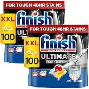 Pastillas para Lavavajillas con Aroma a Limón Ultimate Infinity Shine, 200 Unidades (100 Unidades x 2), Limpiador Líquido Ultimate Clean Shine en Polvo - Product Image 1