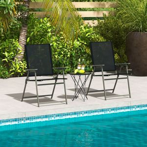 Set di 2 Sedie Pieghevoli da Patio con Braccioli per Terrazza, Giardino e Cortile - Product Image 5