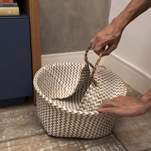 Cesta de mimbre estilo bohemio, disponible en todos los tamaños, para almacenamiento en el hogar, maceta, cesta para ropa sucia y compras con asa, venta al por mayor, exportación desde Vietnam - Product Image 5