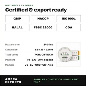 Sachets Énergétiques Sans Nicotine à Marque Blanche OEM, Complément Alimentaire Herbal à la Paraxanthine 50g, Formule Personnalisée Menthe Fraîche - Product Image 6