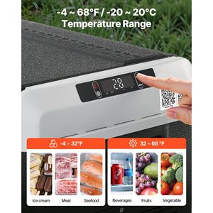 Contenitore di raffreddamento elettrico portatile da 12 Volt 31.7QT/30L frigorifero per auto Freezer-temperatura regolabile 4F ~ 68F per viaggi in campeggio all'aperto RV - Product Image 4