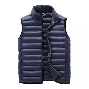 New Men's Thick Vest, Casual Stand Collar Color Block Waterproof Puffer Sleeveless <b>Jacket</b> Polyester Filled Custom Waistcoat - Product Image 6