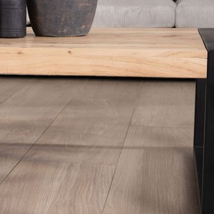 Mesa de centro rectangular de estilo industrial Vandana Silver Form en metal y madera - Product Image 4