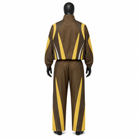 Ensemble de survêtement numérique marron jaune uni pour homme avec sweat à capuche zippé et pantalon à taille élastique, vêtements de sport imperméables et coupe-vent en nylon unisexe