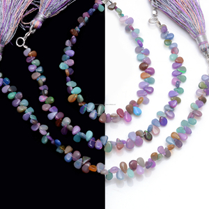 Opale éthiopienne multi naturelle de qualité supérieure lisse en forme de poire brin de pierres précieuses de 6 pouces 4x3 à 5x3 MM pour la fabrication de bijoux - Product Image 2