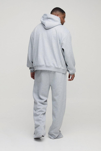Sweat-shirt à capuche et pantalon de survêtement pour homme ODM, 100% coton molletonné, coupe ample, pantalon de survêtement à jambes larges, logo personnalisé minimaliste, automne-hiver - Product Image 2
