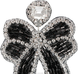 Boucles d'oreilles pendantes multicolores élégantes et stylées, ornées de perles et de nœuds, taille personnalisée, pour soirée, vente en gros - Product Image 2