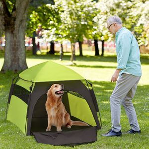 Tenda da Campeggio Portatile Verde Extra Large per Cani con Borsa per il Trasporto, per Spiaggia, Giardino o Uso Domestico - Product Image 2
