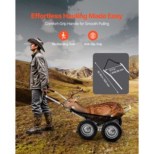 Carrello da Caccia Pieghevole per Tutti i Terreni con Ammortizzatori, Capacità 500 Libbre, per Trasporto Cervi e Attrezzatura da Campeggio - Product Image 5