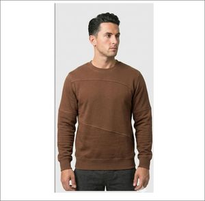 Sudaderas de Manga Larga para Hombre al por Mayor, Cuello Redondo, Color Sólido, Corte Holgado, para Entrenamiento, OEM - Product Image 1