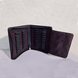Estuche para bolígrafos con cierre de cremallera de cuero PU con capacidad para 20 bolígrafos de color negro para organización y almacenamiento - Product Image 2