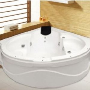 Moderna y Lujosa Bañera de Hidromasaje Acrílica Blanca Independiente para 1 Persona, Rectangular, con Desagüe, para Uso en Interiores, Ecológica - Product Image 1