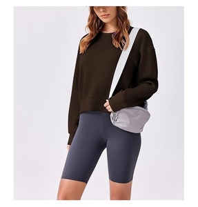 Nouvel Arrivage – Sweat-shirt en Coton Confortable et Décontracté pour Femme, Col Rond, Manches Longues, Épaules Tombantes, Couleur Unie, de Luxe, Origine Bangladesh - Product Image 1