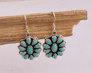 925 Sterling Silver Turquoise Water Drop <b>Earrings</b> Genuine Gemstone Handcrafted Jewelry Women Wedding Party Trendy Gift Wholesale - Product Image 4