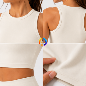 เสื้อครอปสำหรับผู้หญิงสไตล์สปอร์ต ผลิตจากผ้าที่ยืดหยุ่น ดีไซน์สวมใส่สบาย ทรงทันสมัย เหมาะสำหรับออกกำลังกายที่ยิม โยคะ และวิ่ง - Product Image 5