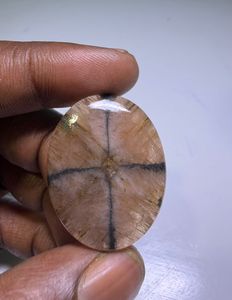 Colgante de Piedra Preciosa Natural de Chiastolita Marrón, Cabujón de Cristal Pulido, Chiastolita Natural para Joyería - Product Image 4