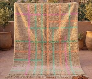 Handmade Hand Knotted Abstract Wool <b>Rug</b> with Thick Pile and Washable Feature <b>Boho</b> Moroccan Style for Cozy Home Decor - Product Image 6