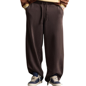 Men's Baggy Wide Leg Sweatpants Relaxed Fit Drawstring <b>Elastic</b> <b>Waist</b> Casual <b>Trousers</b> with Pockets Custom OEM Streetwear - Product Image 1