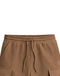 Pantalones Cortos Cargo Color Caqui para Hombre, Cintura Elástica con Cordón, Estilo Casual Urbano, Múltiples Bolsillos, Pantalones Cortos de Verano, Logotipo Personalizado, Fabricante OEM - Product Image 4