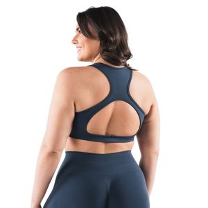 Women's Contour Sports <b>Bra</b> Navy <b>Blue</b> Performance Workout <b>Bra</b> Stretch Support Fitness Gym Running Training Activewear - Product Image 2