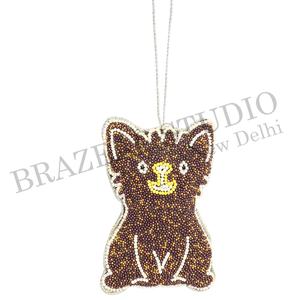 Adornos Navideños de Terciopelo y Satén Hechos a Mano por Brazeal Studio, Ecológicos, con Cuentas Bordadas, Personalizados, de 4 Pulgadas (10 cm), Color Dorado de Fábrica - Product Image 6