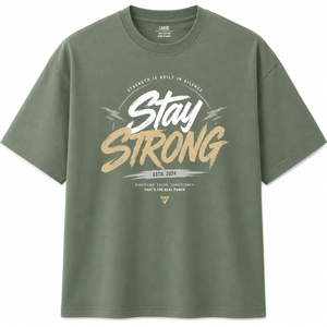 Camiseta de Manga Corta para Hombre, Color Verde Oliva, Cuello Redondo, Corte Regular, 100% Algodón Ecológico, Tejido de Rizo de 180g, Diseño Liso, Estilo Casual - Product Image 1