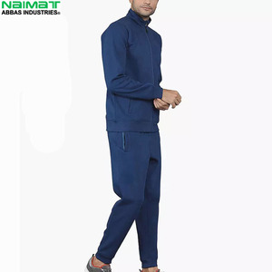 Modern Two Tone Panel Track Suit Men Cadet Collar Full <b>Zip</b> Training Coat <b>Side</b> Stripe Active Wear <b>Trousers</b> - Product Image 1