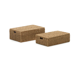 Cesta de mimbre tejida a mano, tamaño personalizable, cesta rectangular de mimbre con asa para almacenamiento de archivos y documentos de oficina, procedente de Vietnam. - Product Image 1