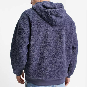 Sweat à capuche en tissu fourrure avec logo personnalisé, pour homme, hiver, polaire épais, fournisseur en gros OEM - Product Image 3