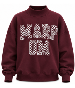 Sudadera Oversize Personalizada para Mujer con Cuello Alto, Parche de Letras a Cuadros, Hombros Caídos, Estilo Casual Urbano - Product Image 6