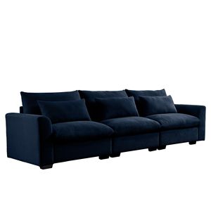 3 posti blu velluto a coste divano profondo per soggiorno comodo ampio divano con 3 cuscini in vita - Product Image 5