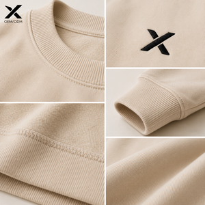เสื้อสเวตเชิ้ตคอกลมผู้หญิง X ดีไซน์เรียบง่าย สีพื้น ผ้าฝ้ายผสมระบายอากาศได้ดี เหมาะสำหรับใส่ในฤดูใบไม้ร่วง เนื้อผ้านุ่มสบาย - Product Image 4