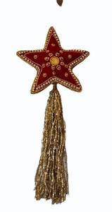 Decoración Colgante Premium Red Star Zari – Adorno Festivo Bordado a Mano para Árbol de Navidad y Regalos de Agradecimiento - Product Image 2