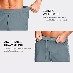 Shorts de sport pour hommes fabriqués en usine, séchage rapide, taille élastique, pour badminton, tennis, fitness, course en plein air et activités sportives. - Product Image 5