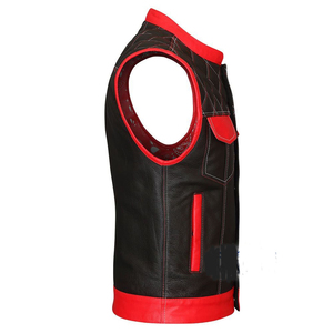 Design Soft Texture Durable Construction Comfortable Fit OEM <b>Men</b> <b>Leather</b> Vest Premium <b>Leather</b> Style <b>Waistcoat</b> Sleeveless - Product Image 4