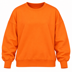 Sudadera de Forro Polar Oversize para Mujer, Cuello Redondo, Color Liso, Estilo Casual Urbano, Cálida para Otoño e Invierno, Personalizable OEM - Product Image 1