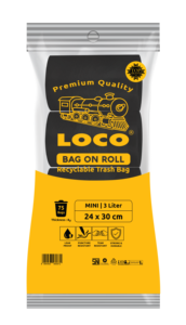 Rollo de Bolsas de Basura Desechables con Relieve, 24x30cm, Capacidad de 3L, Diseño en Rollo Práctico para una Fácil Gestión de Residuos - Product Image 2