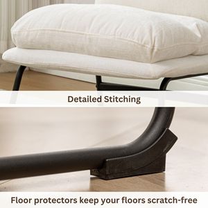 Set di 2 sedie da pranzo imbottite Milos Contemporary in bianco vaniglia - Product Image 6